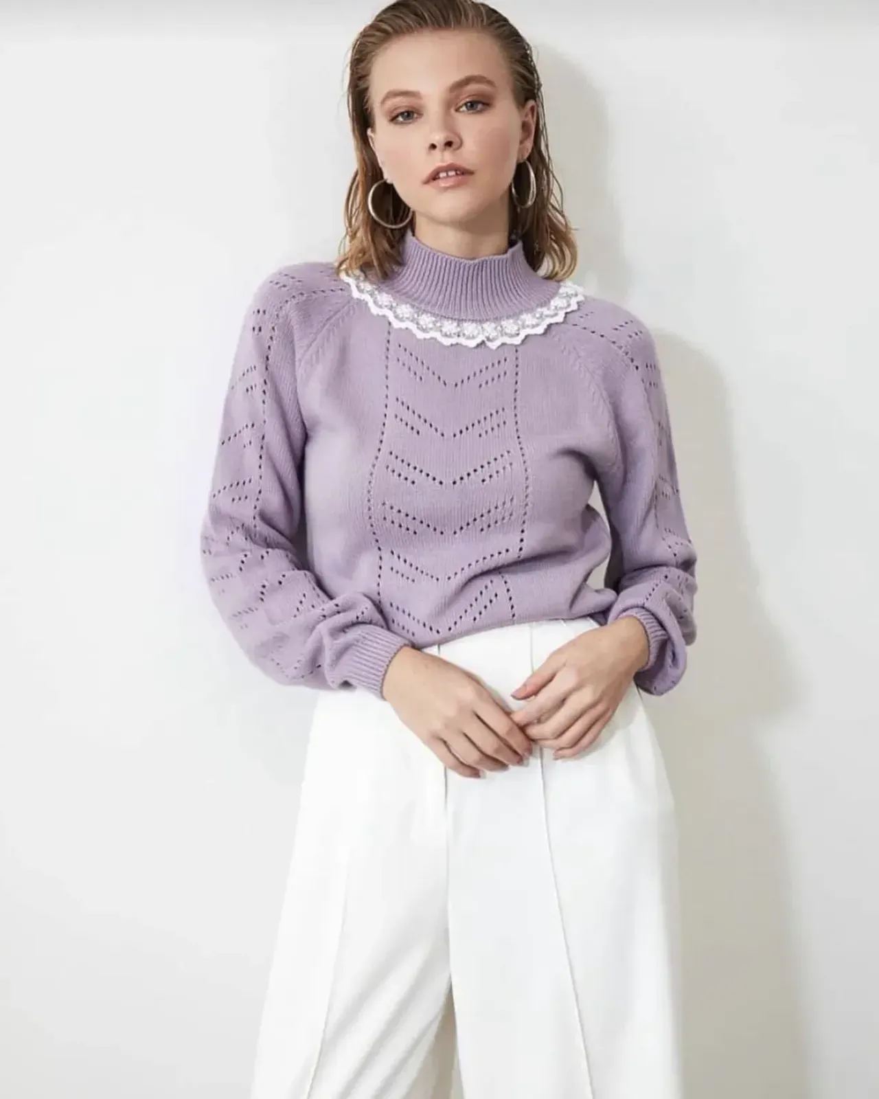 Knitted detail jumper