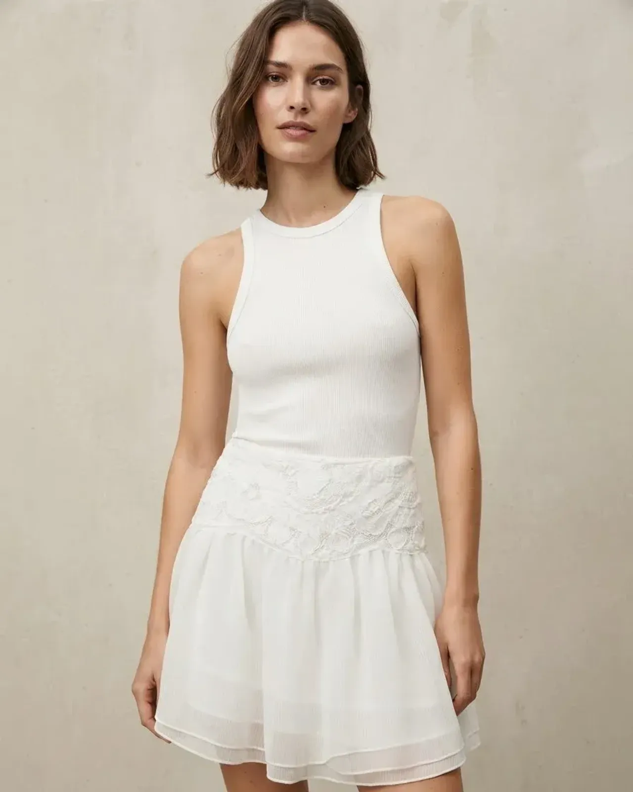 Mango white skirt