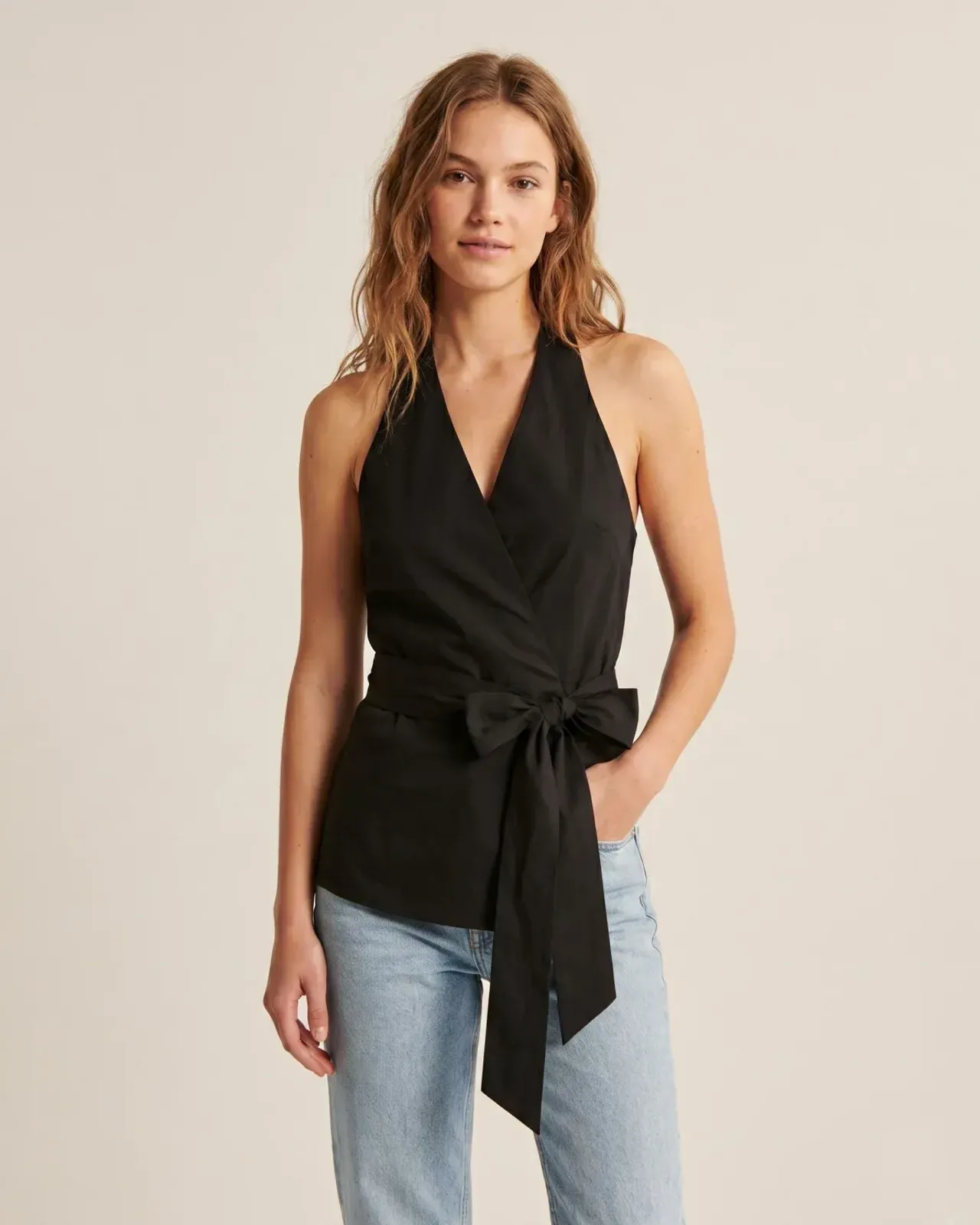 Zara poplin wrap top